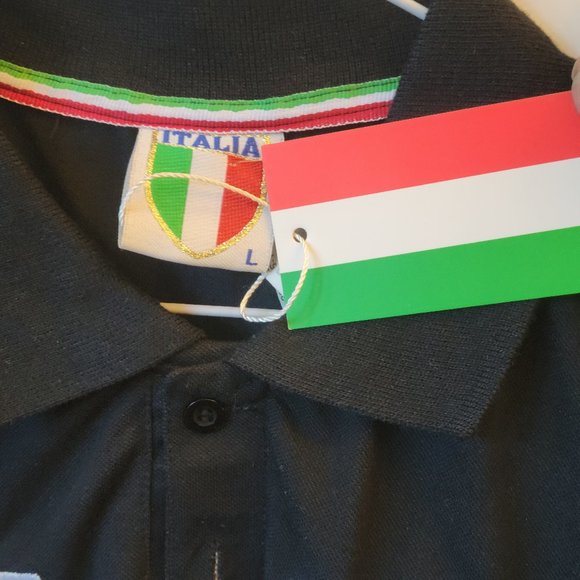 NWT Italia Black Short Sleeved Mens Polo Style Shirt - Picture 4 of 12